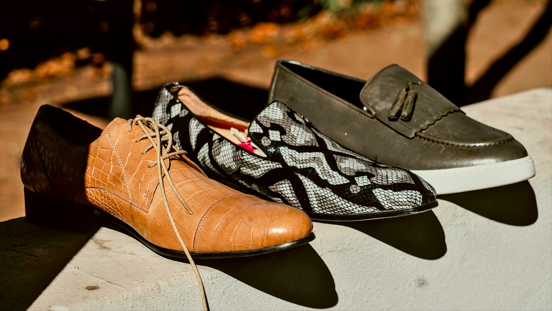 A couple of shoes that are sitting on a table